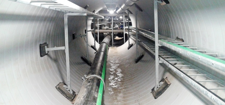 Infra tunnel Automatic Waste Collecton pipe MetroTaifun Vallastaden